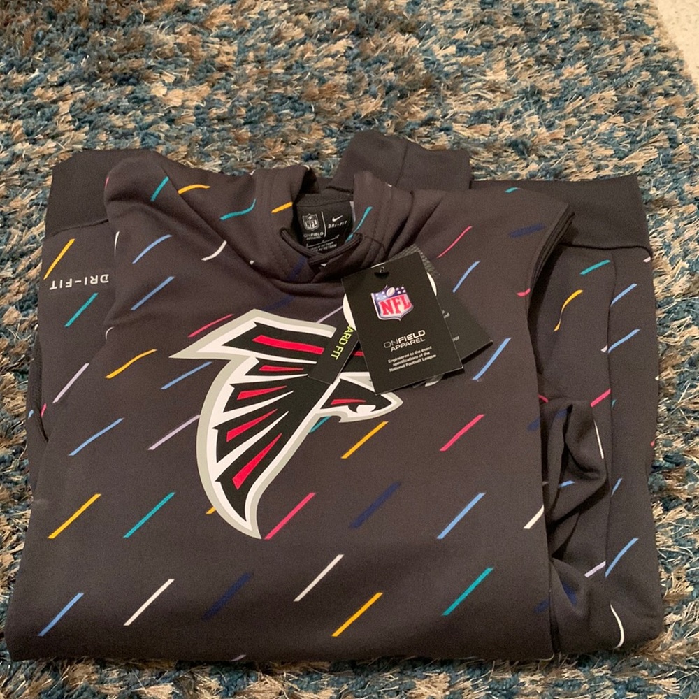 Nike Falcons NFL Crucial Catch Mens S hoodie Gray Multicolor